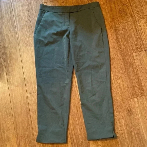 Theory women’s olive green crop straight leg pants- size 4 - Picture 1 of 8